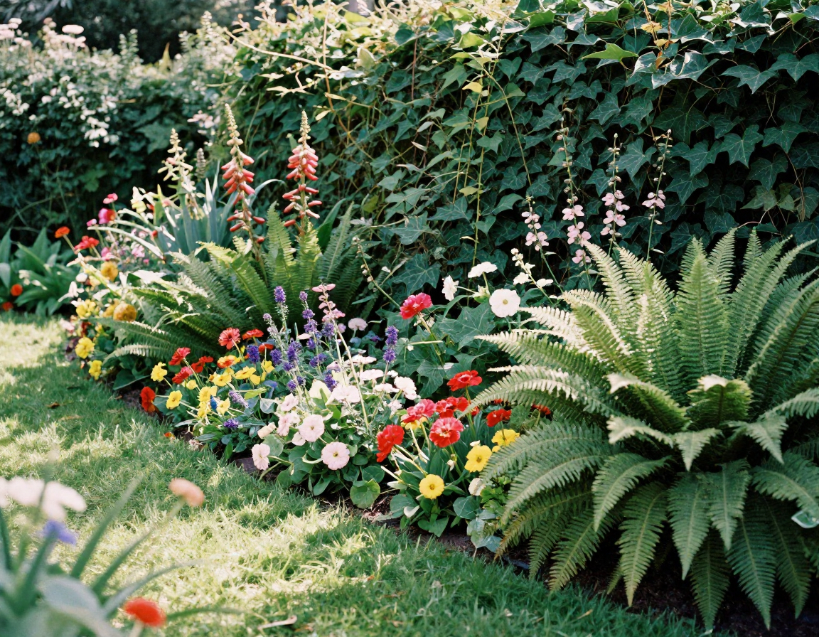 Smuk have med blomster hos Frexalonssshon